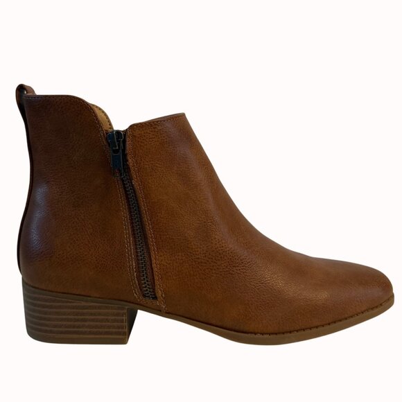 Wonderly Missy Brown Ankle Boots Womens Size 9M Side Zip Fall Fashion - Picture 1 of 14
